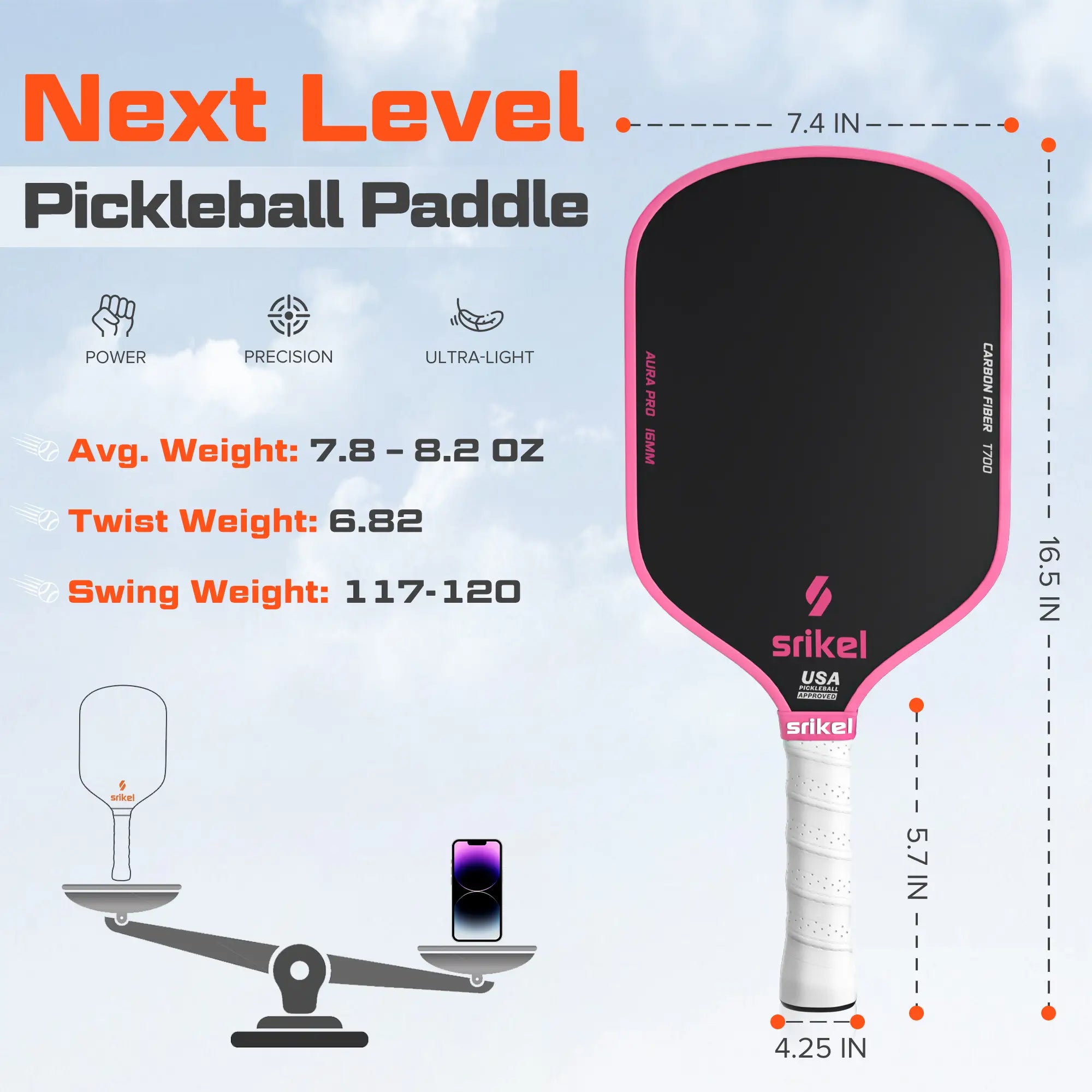 AURA Pro Paddle - Pink