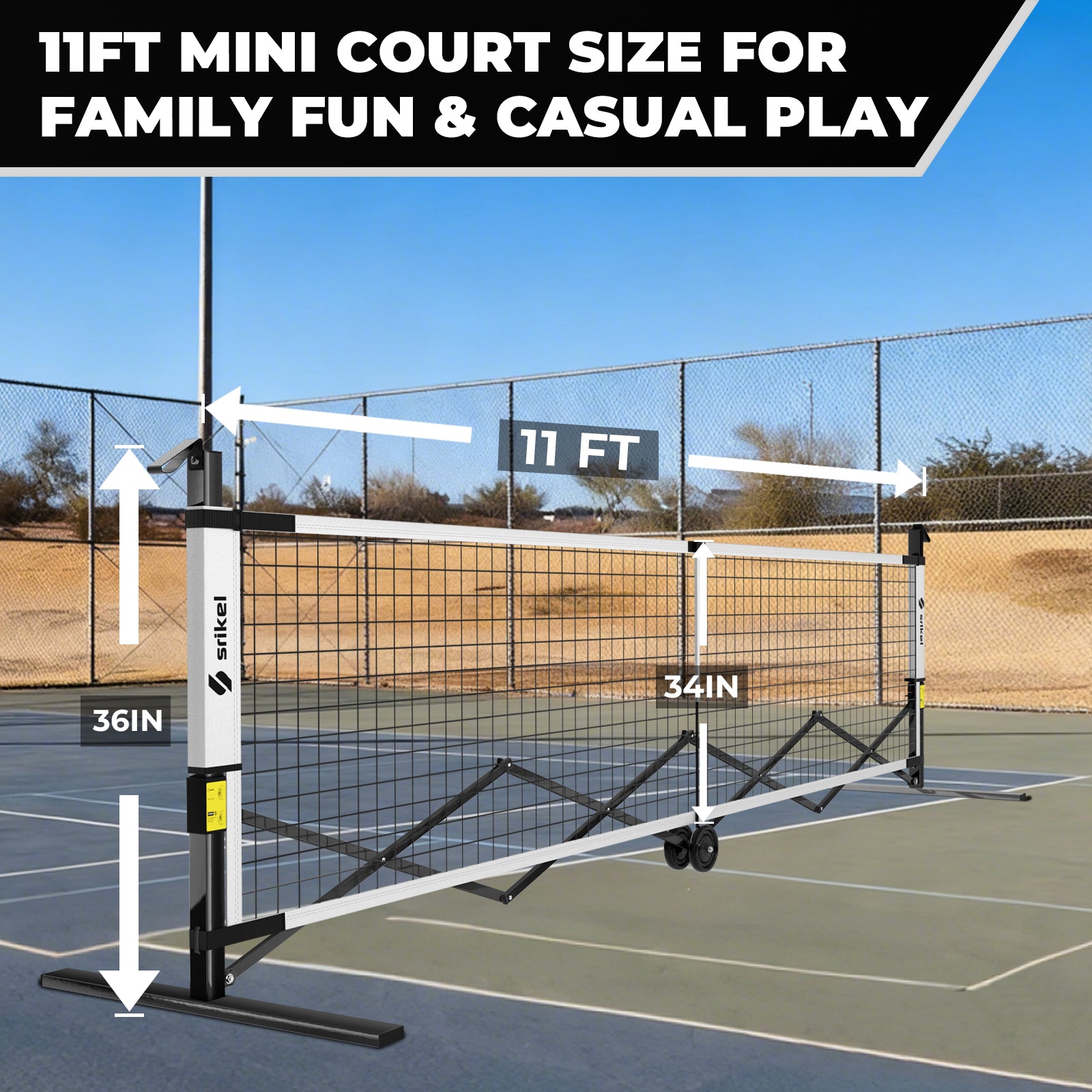FlashCourt Mini Portable Pickleball Net (11FT)