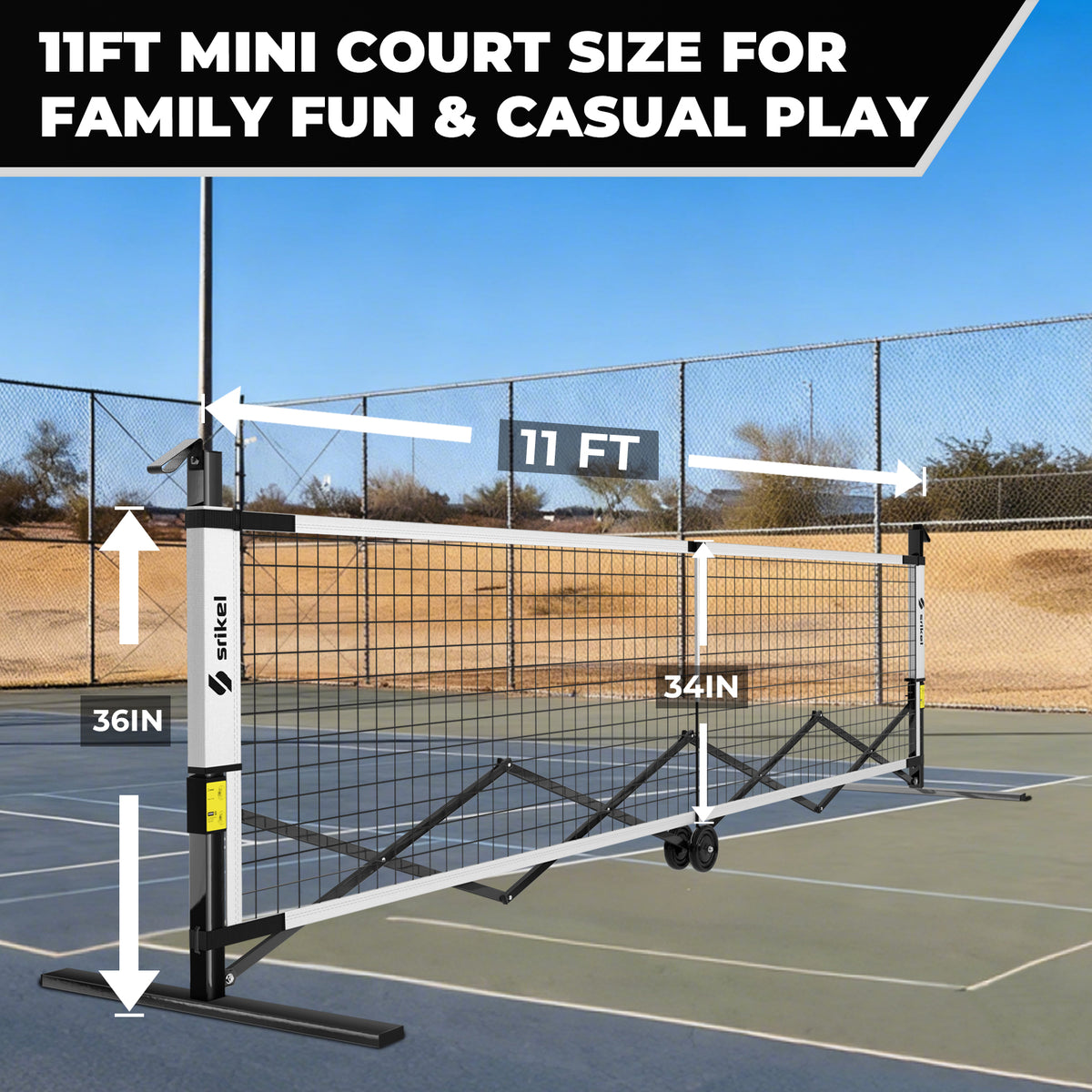 FlashCourt Mini Portable Pickleball Net (11FT)