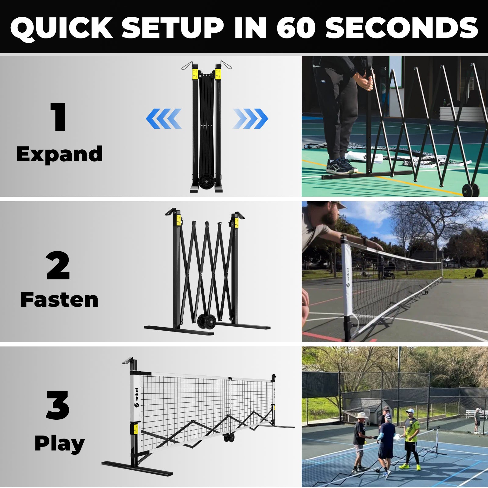 FlashCourt Mini Pickleball Net | 11FT Half Court - Srikel Sport